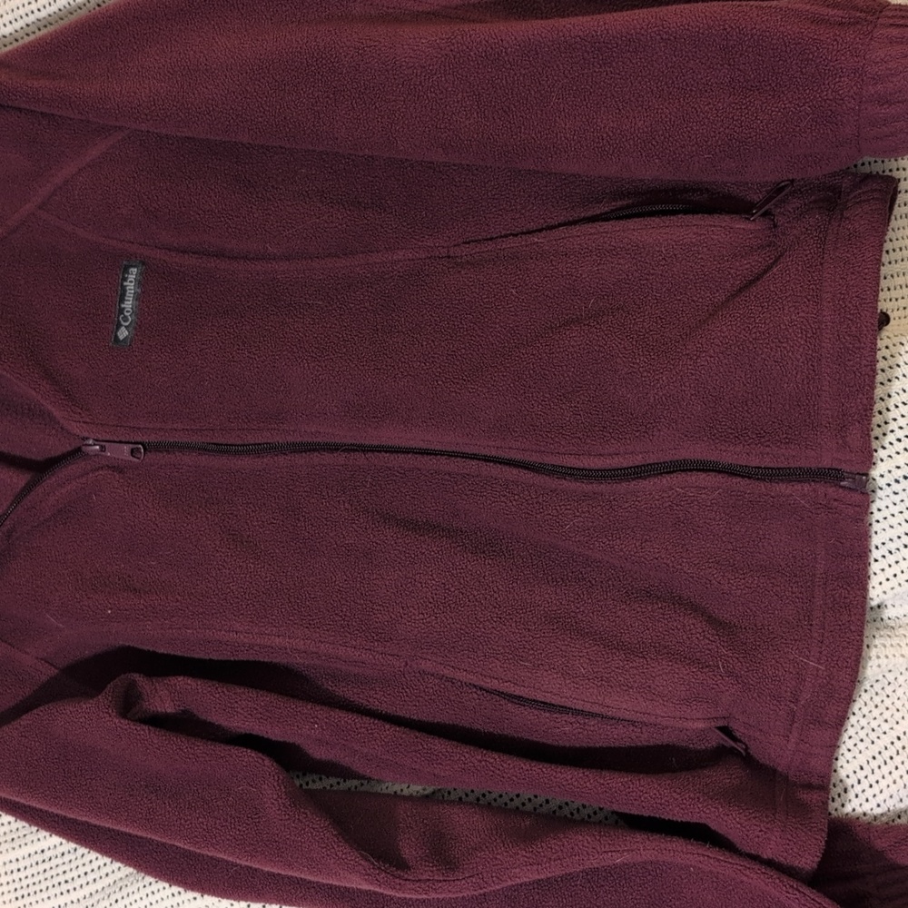 Columbia Burgundy Full-Zip Fleece Jacket